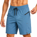Costume da bagno uomo L blu in tessuto sintetico con tasche zip