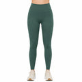 Leggings sportivi S in tessuto elasticizzato verde scuro a vita alta